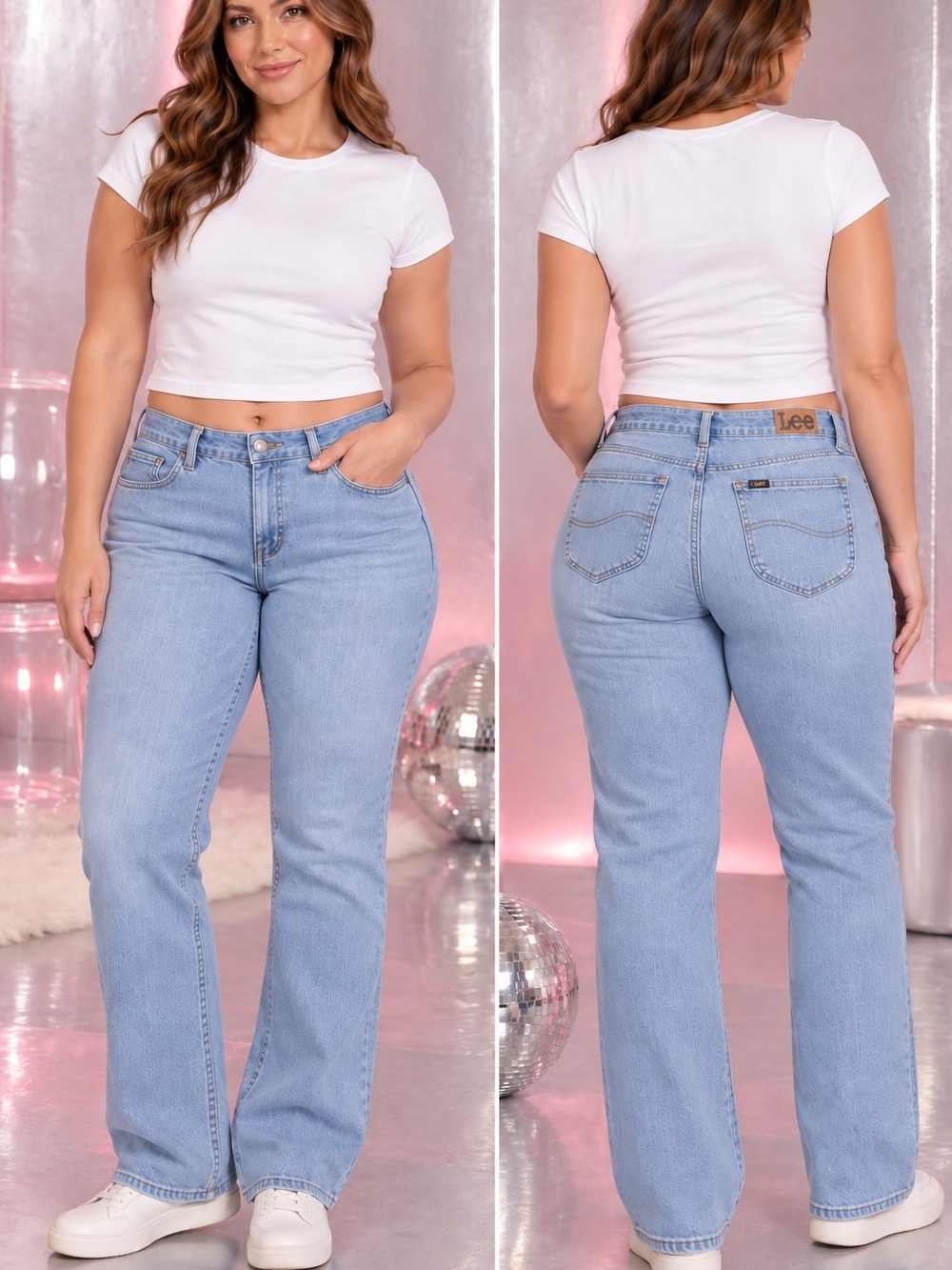 Lee High-Rise Straight Leg Jeans in Light Blue Size 14